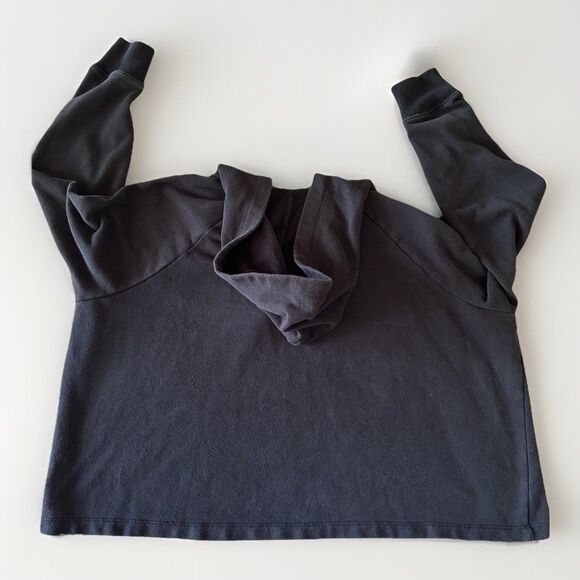 Aerie Black Sunwashed Desert Hoodie Sweatshirt Grommet Lace Up Hooded Size XL - Picture 2 of 9